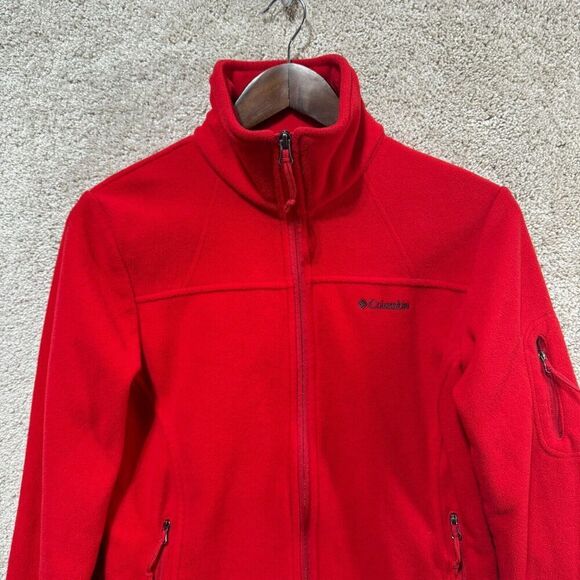 Columbia Fast Trek II Jacket Women's Small Red Full Zip Fleece‎ Classic Fit Logo - Picture 4 of 13